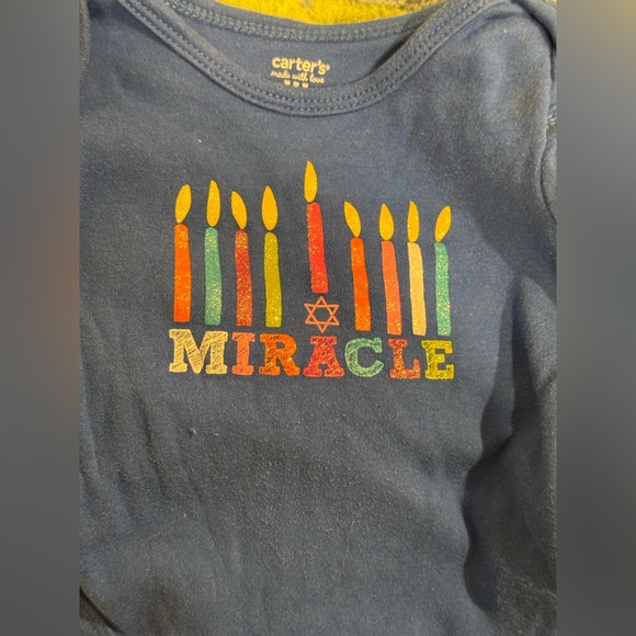 Carters Baby Girl Hanukkah Miracle Menorah Star of David Bodysuit Ruffle Legging - Picture 5 of 11